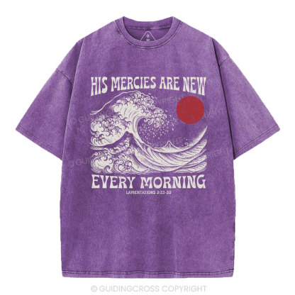 His Mercies Are New  Christian Washed T-Shirt