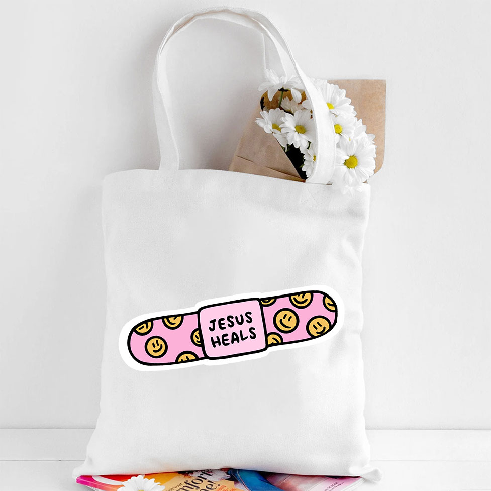 Jesus Heals Christian Canvas Tote Bag