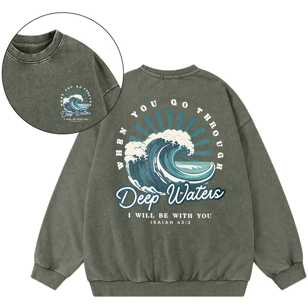Deep Water Christian Washed Sweatshirt