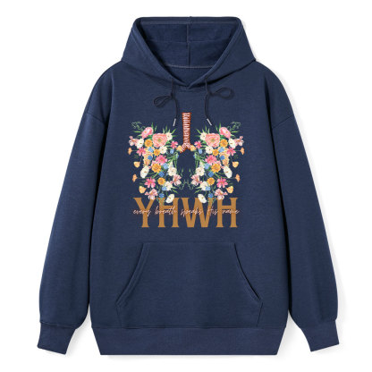 YHWH Floral Classic Christian Hoodie
