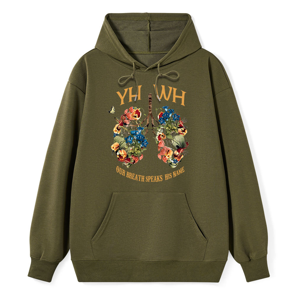 YHWH Our Breath Speaks His Name Classic Christian Hoodie