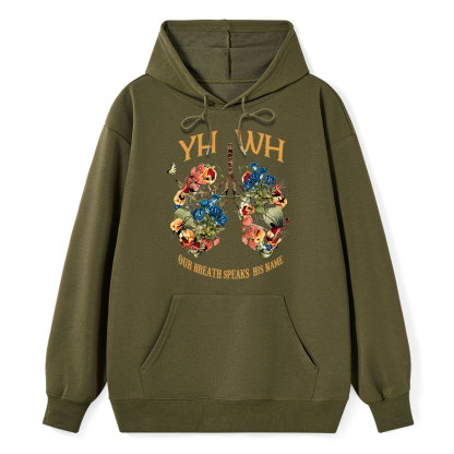 YHWH Our Breath Speaks His Name Classic Christian Hoodie