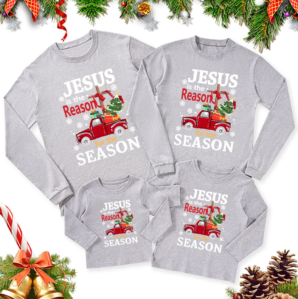 Personalized Name Of Jesus Christmas Family Matching Long Sleeve T-Shirt Sale - GuidingCross