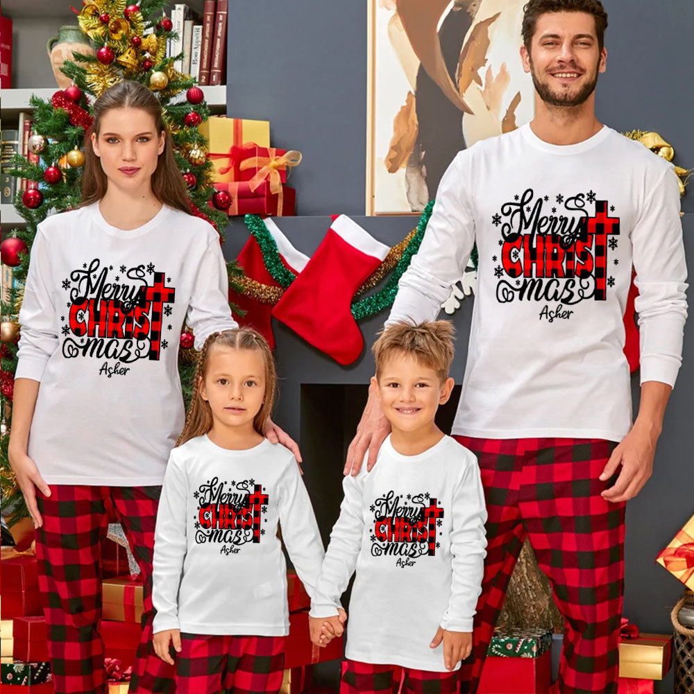 Merry Christ Mas Christmas Family Matching Long Sleeve T-Shirt