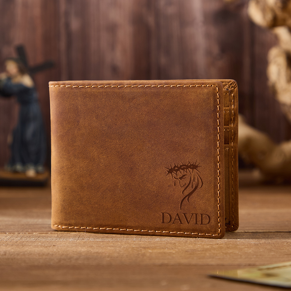 Personalized Jesus Leather Wallet