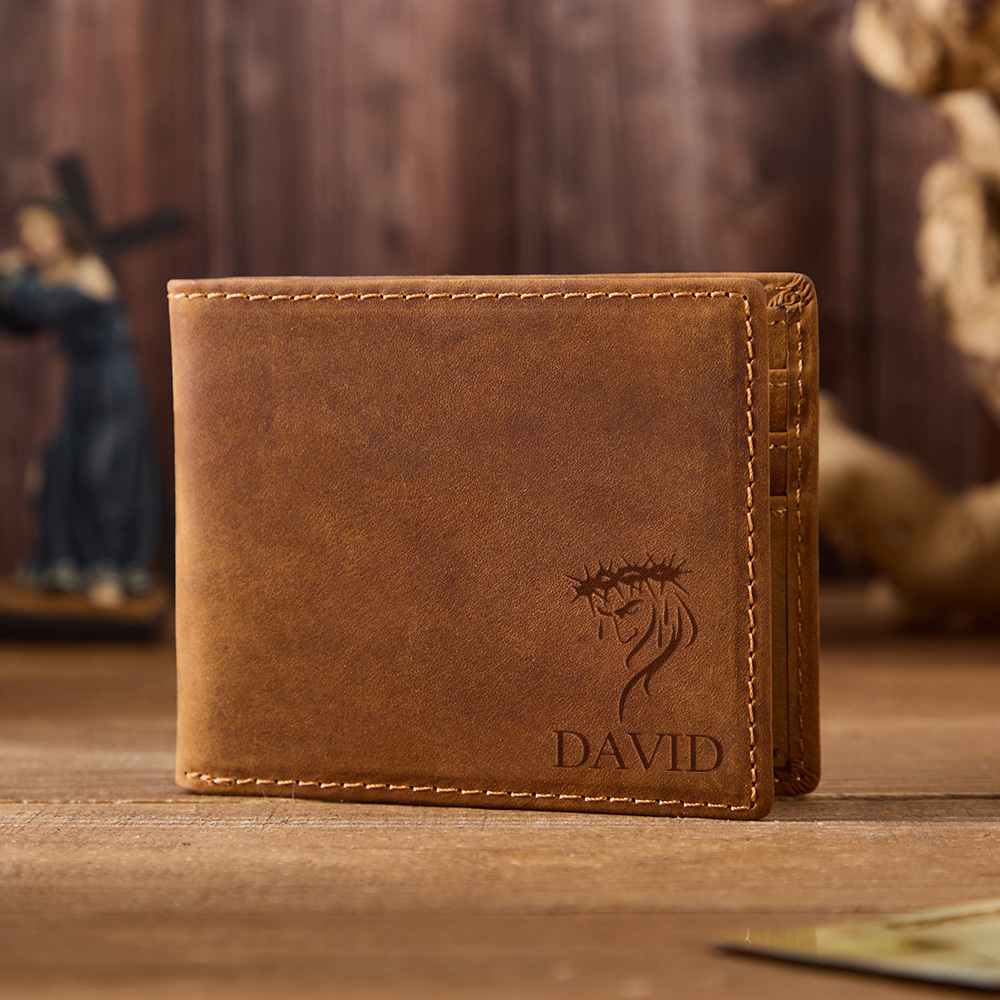 Personalized Jesus Leather Wallet