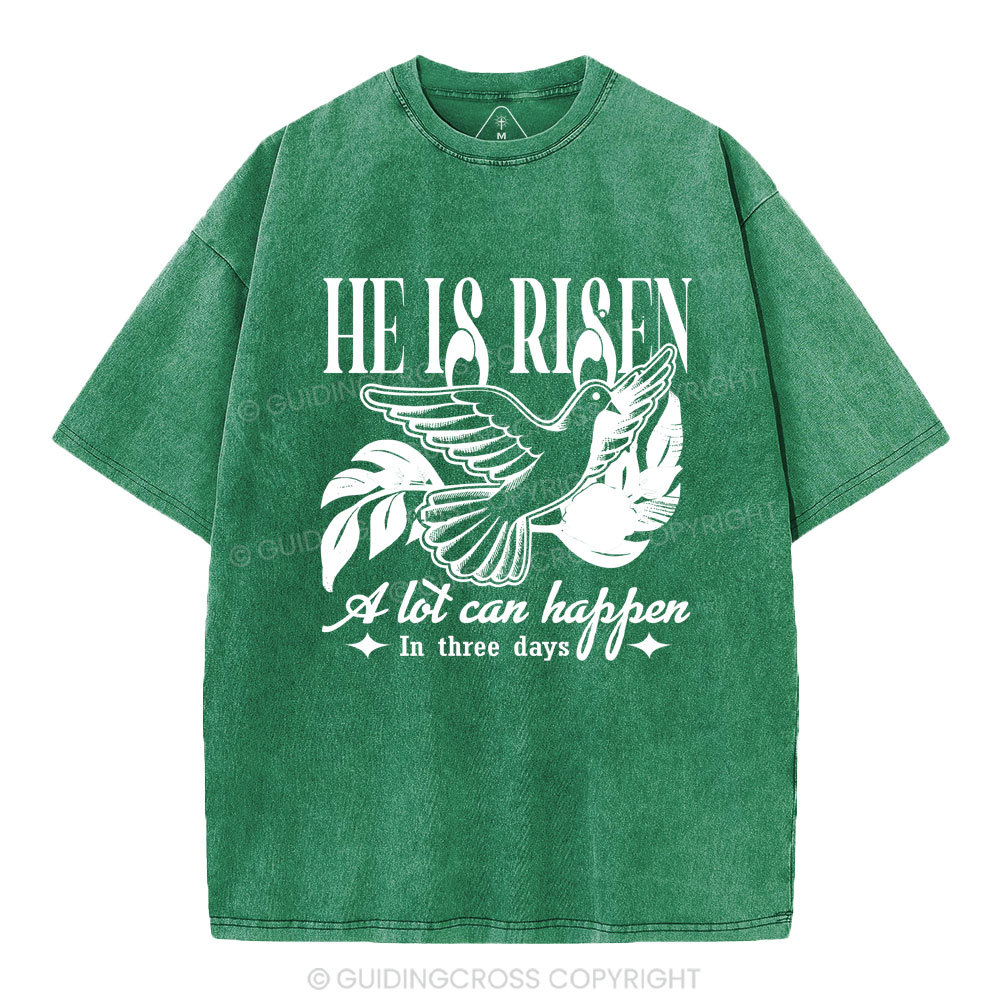 He Is Risen Christian Washed T-Shirt