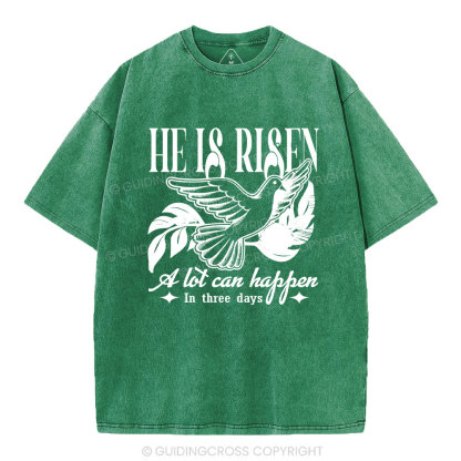 He Is Risen Christian Washed T-Shirt