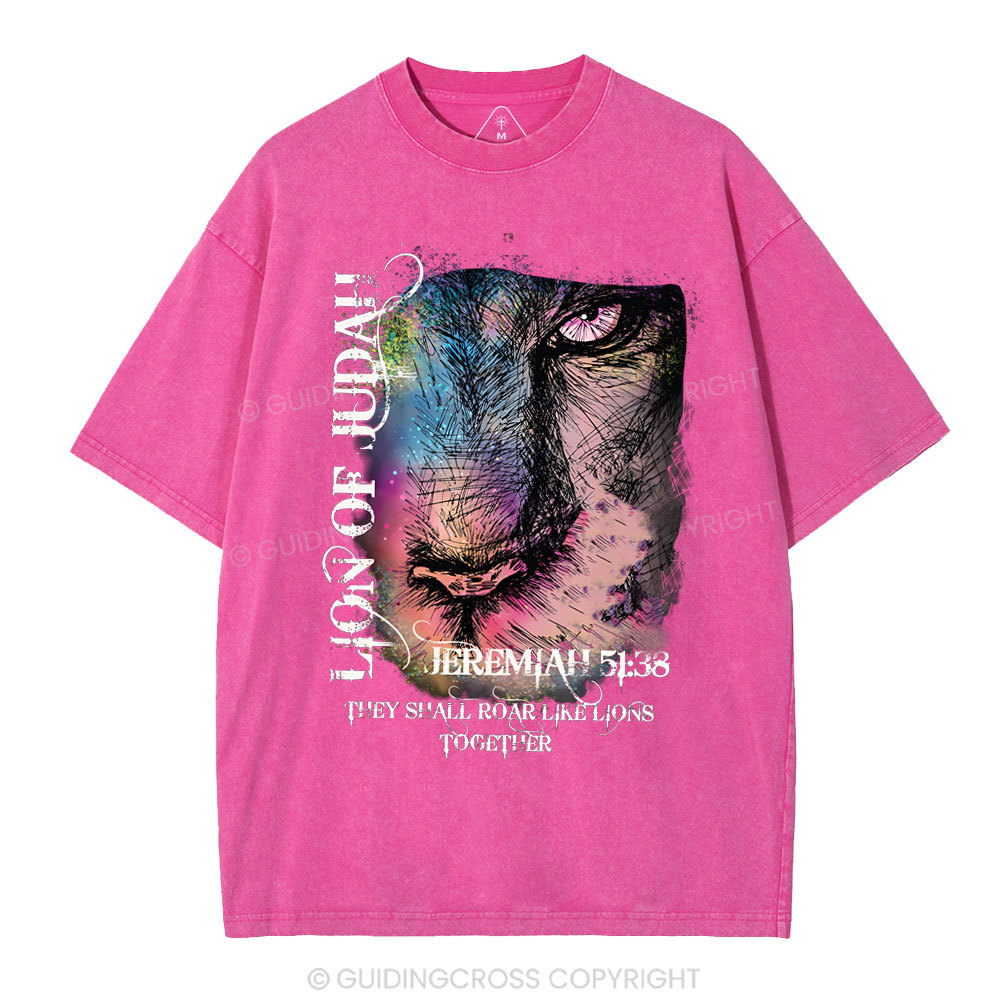 Lion Of Judah Christian Washed T-Shirt