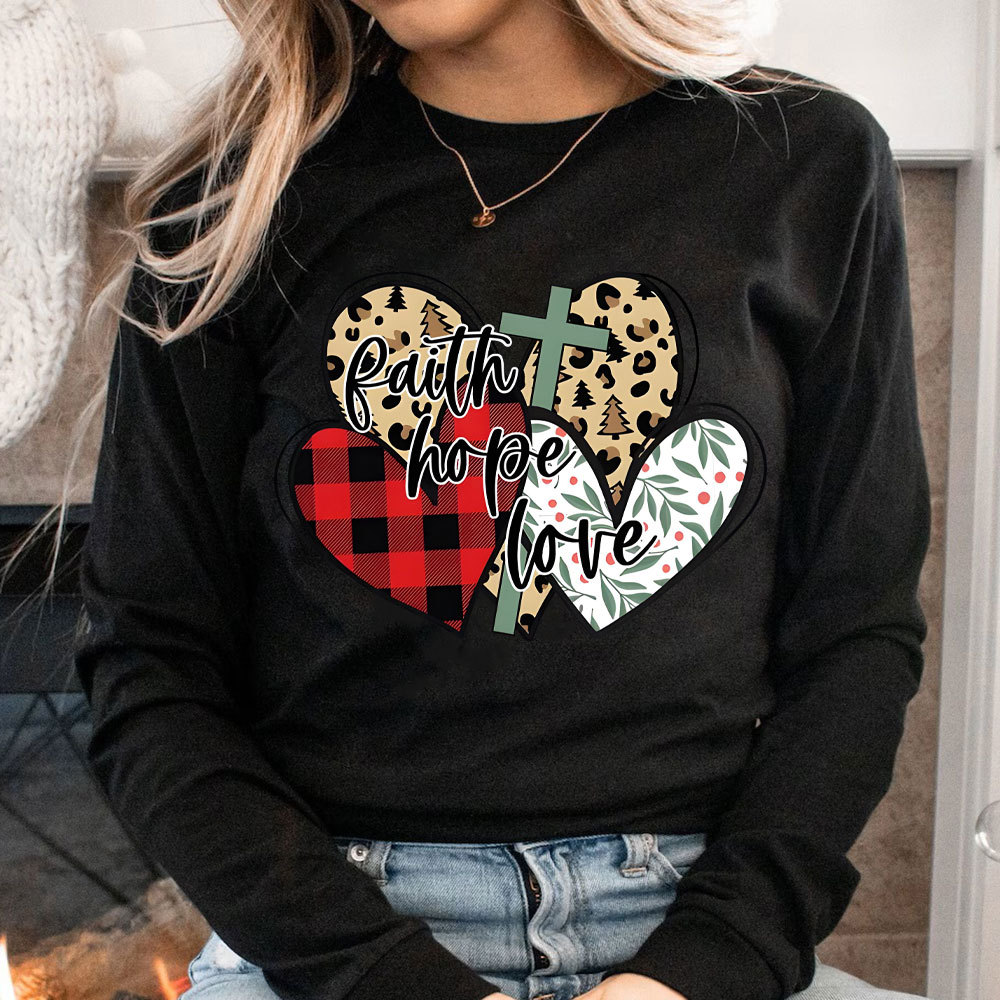 Faith Love Christmas Christian Long Sleeve T-Shirt