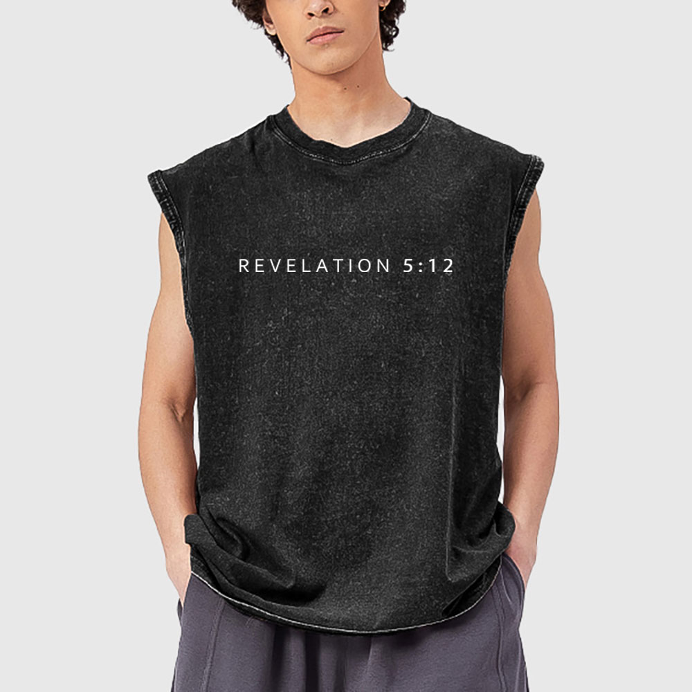 The Lamb Who Was Slain Is Risen Christian Washed Tank Top