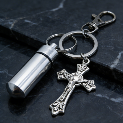 Christian Cross Holy Water Keychain A Symbol of Faith and Blessing