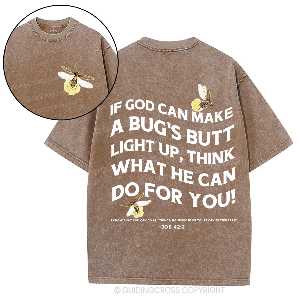 If God Can Make A Bug's Butt Christian washed T-Shirt