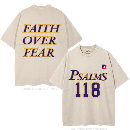 Faith Over Fear Christian Washed T-Shirt