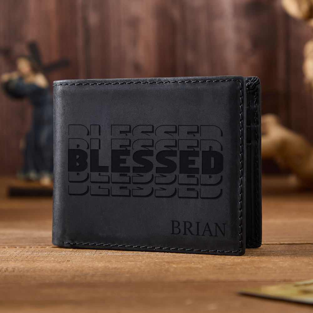 Personalized Blessed Leather Wallet