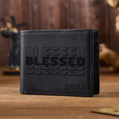 Personalized Blessed Leather Wallet