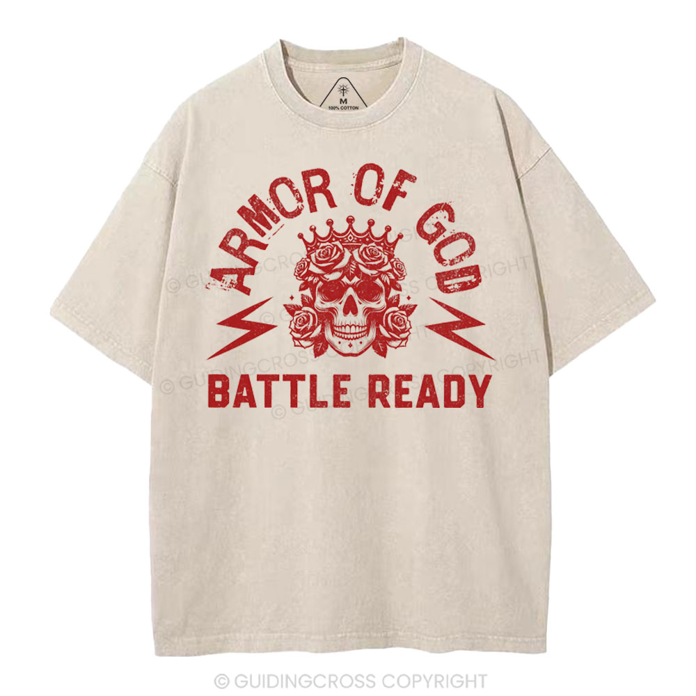 Armor Of God Christian Washed T-Shirt