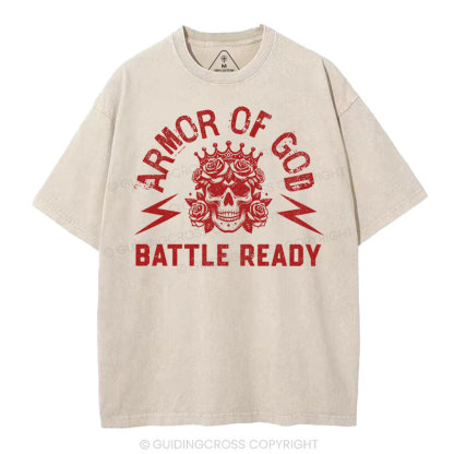 Armor Of God Christian Washed T-Shirt