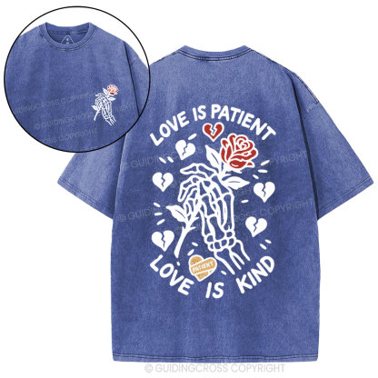 Love Is Patient Christian Washed T-Shirt