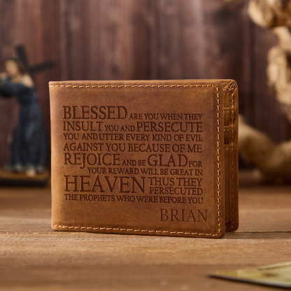 Personalized Holy Bible Leather Wallet