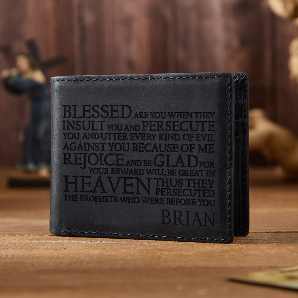 Personalized Holy Bible Leather Wallet