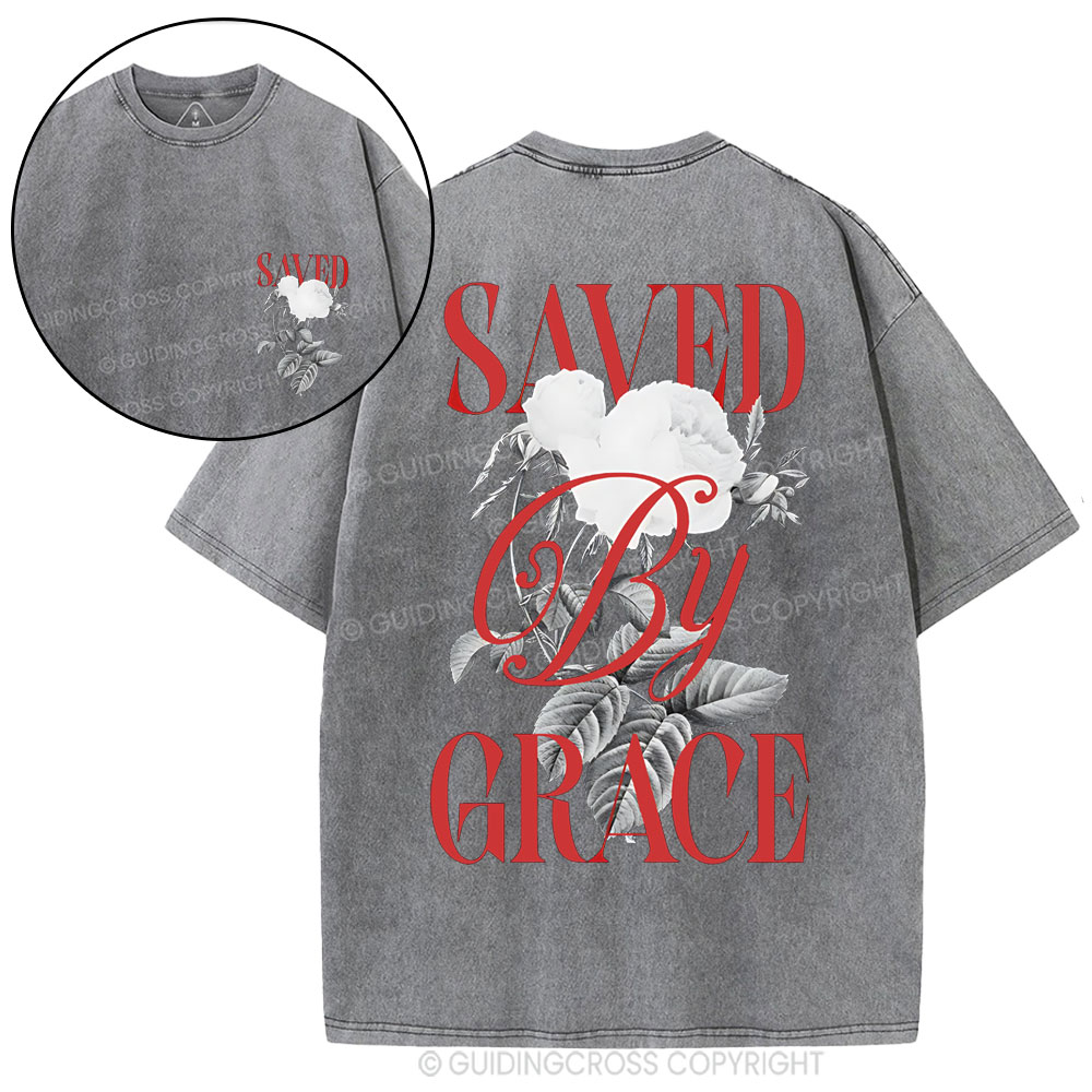 Saved By Grace Christian Washed T-Shirt