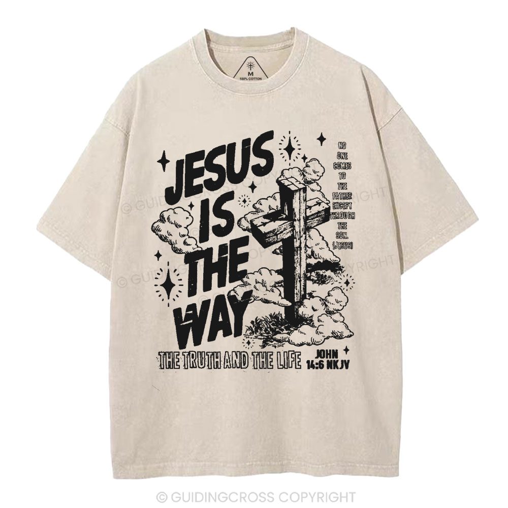 Jesus Is The Way Christian Washed T-Shirt