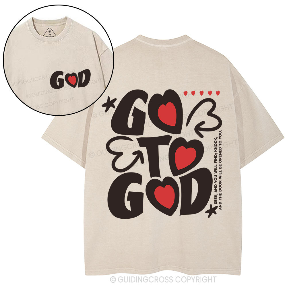 Go To God Christian Washed T-Shirt
