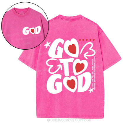 Go To God Christian Washed T-Shirt