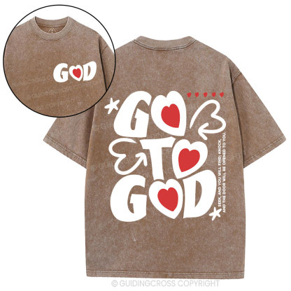 Go To God Christian Washed T-Shirt