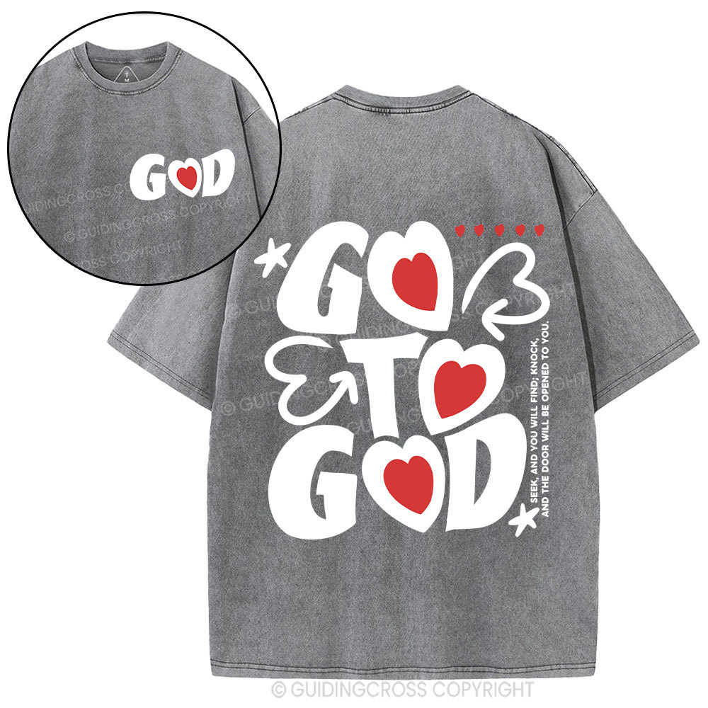 Go To God Christian Washed T-Shirt