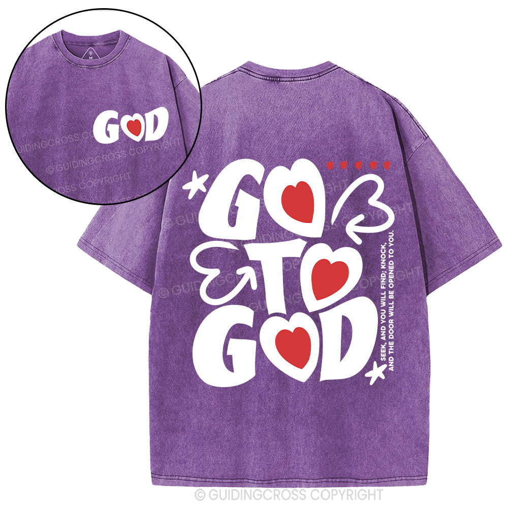 Go To God Christian Washed T-Shirt