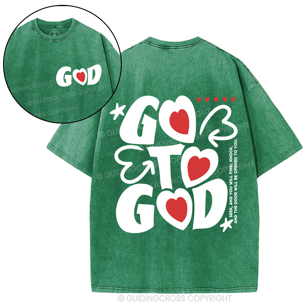 Go To God Christian Washed T-Shirt