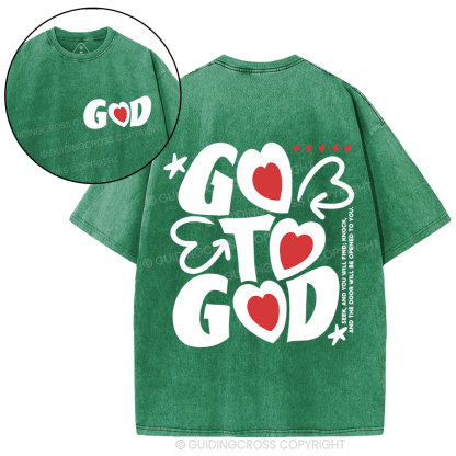 Go To God Christian Washed T-Shirt