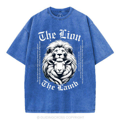 The Lion The Lamb Christian Washed T-Shirt