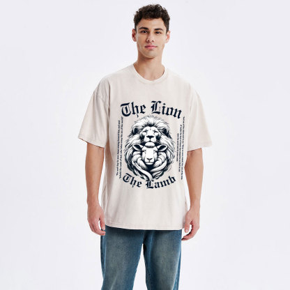 The Lion The Lamb Christian Washed T-Shirt