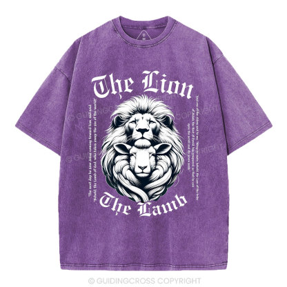 The Lion The Lamb Christian Washed T-Shirt
