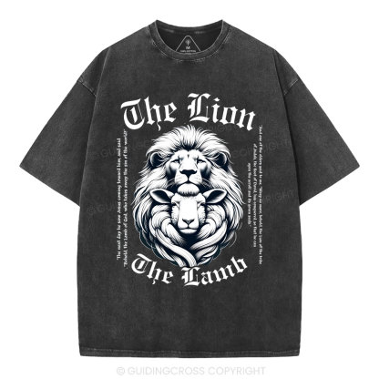 The Lion The Lamb Christian Washed T-Shirt