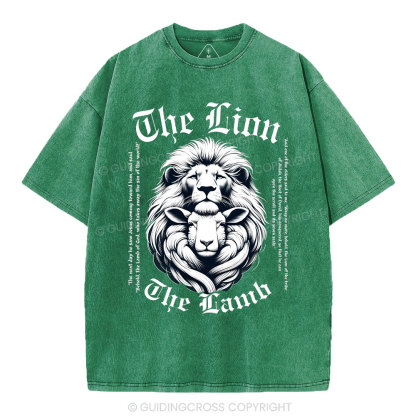 The Lion The Lamb Christian Washed T-Shirt