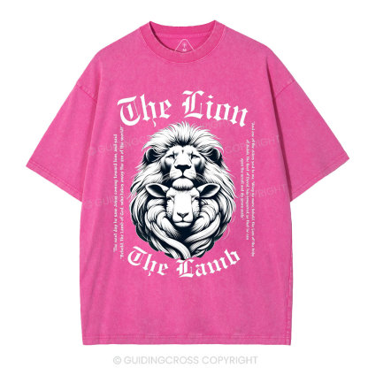 The Lion The Lamb Christian Washed T-Shirt