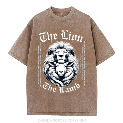 The Lion The Lamb Christian Washed T-Shirt