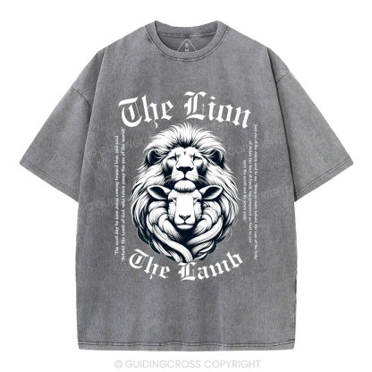 The Lion The Lamb Christian Washed T-Shirt
