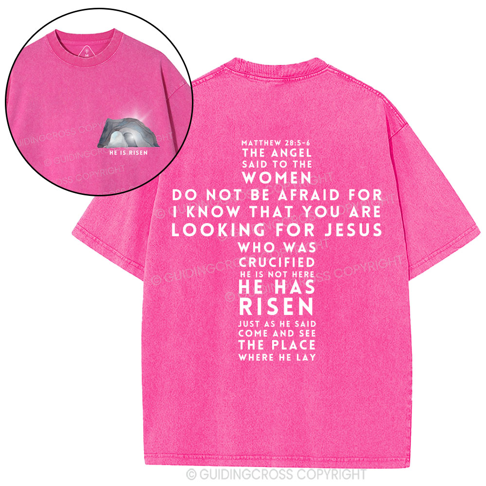 He Is Risen Christian Washed T-Shirt