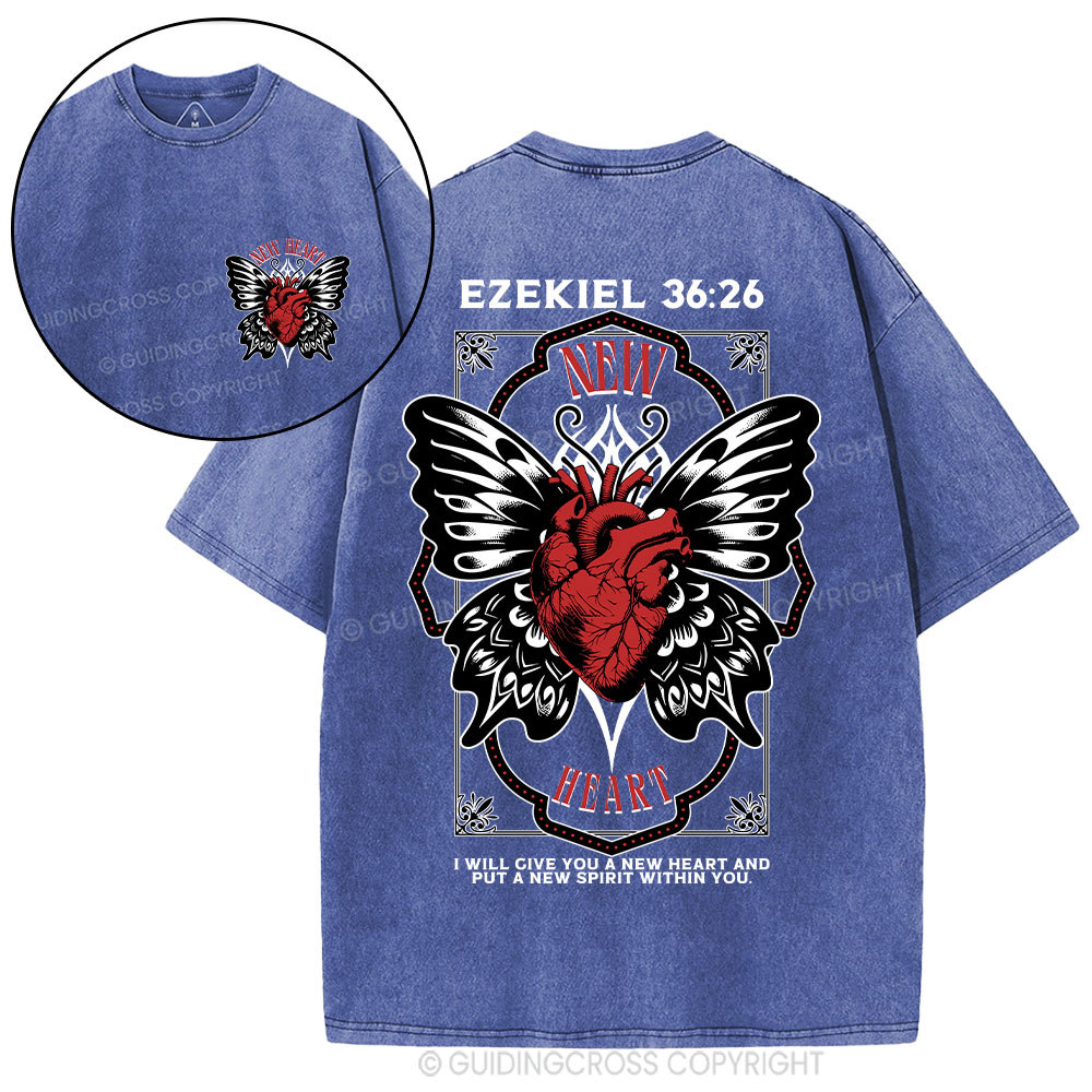 I Will Give You A New Heart Christian Washed T-Shirt