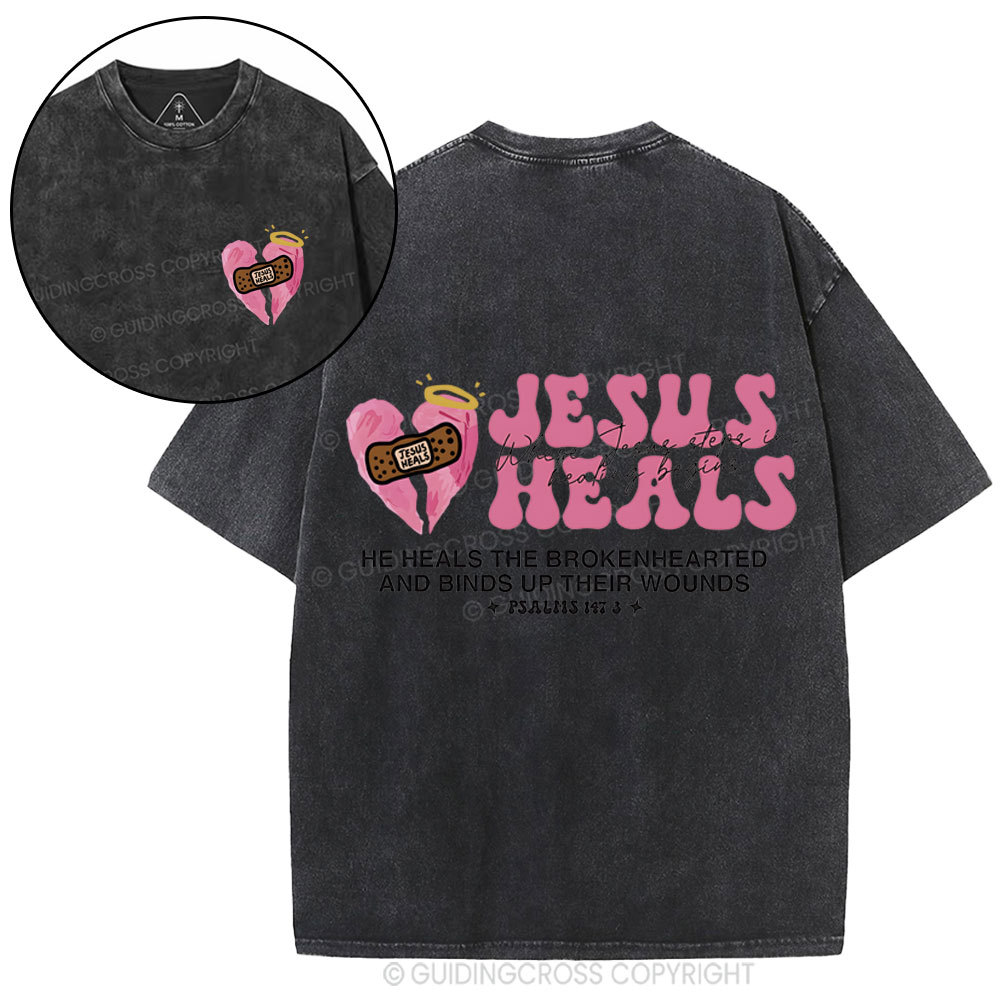 Jesus Heals Christian Washed T-Shirt