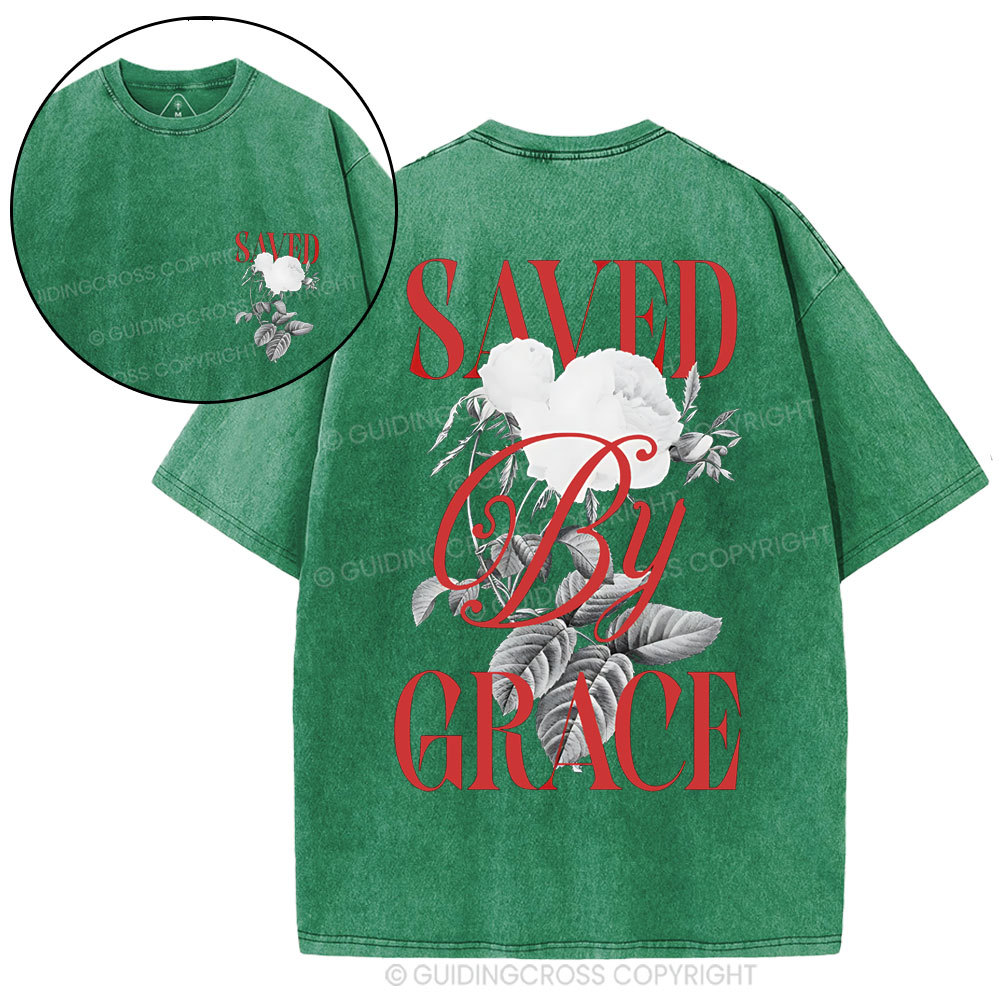 Saved By Grace Christian Washed T-Shirt