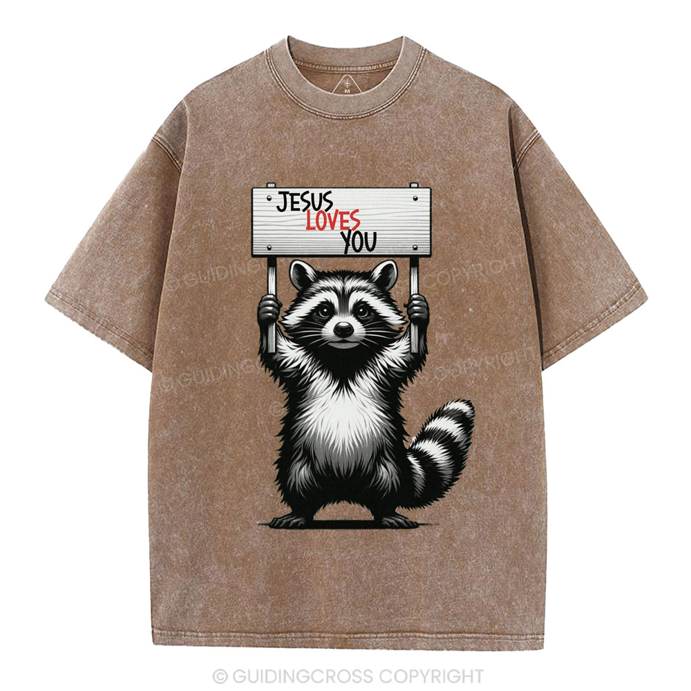 Jesus Loves You Christian Washed T-Shirt