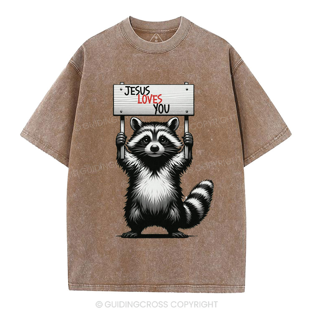 Jesus Loves You Christian Washed T-Shirt