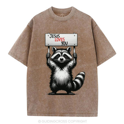 Jesus Loves You Christian Washed T-Shirt