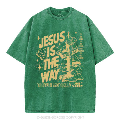 Jesus Is The Way Christian Washed T-Shirt